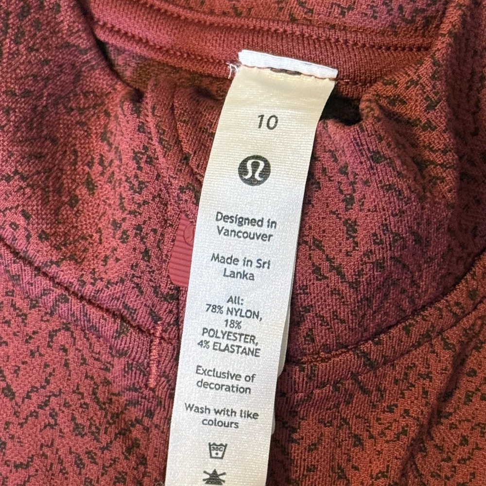 NWOT Lululemon Athletica Maroon Heathered Workout Top Quarter Zip - Picture 2 of 7